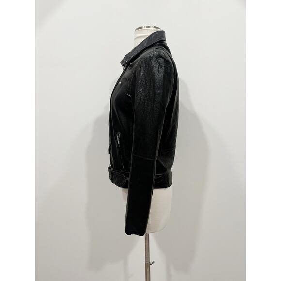 Veda Jayne Leather Moto Jacket in Black - Picture 14 of 16